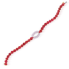 18K GOLD PIGEON BLOOD RUBY DIAMOND BRACELET