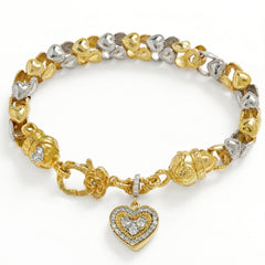 Valentines Day Interlocking Heart Diamond Bracelet