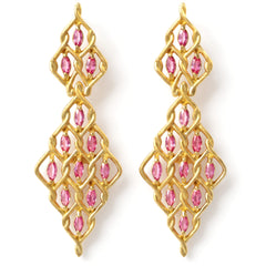 Ambition 18K Gold Pink Sapphire Earrings