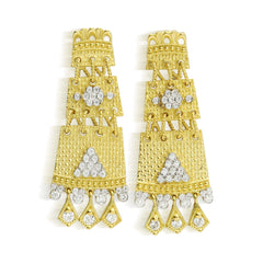 KARIZMA 18K GOLD DIAMONDS HAND WOVEN EARRINGS
