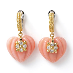 Candy Hearts Pink Opal Drop Earrings