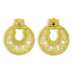 18K GOLD DIAMOND DOOR KNOCKER EARRINGS - Stambolian | House of Jewels