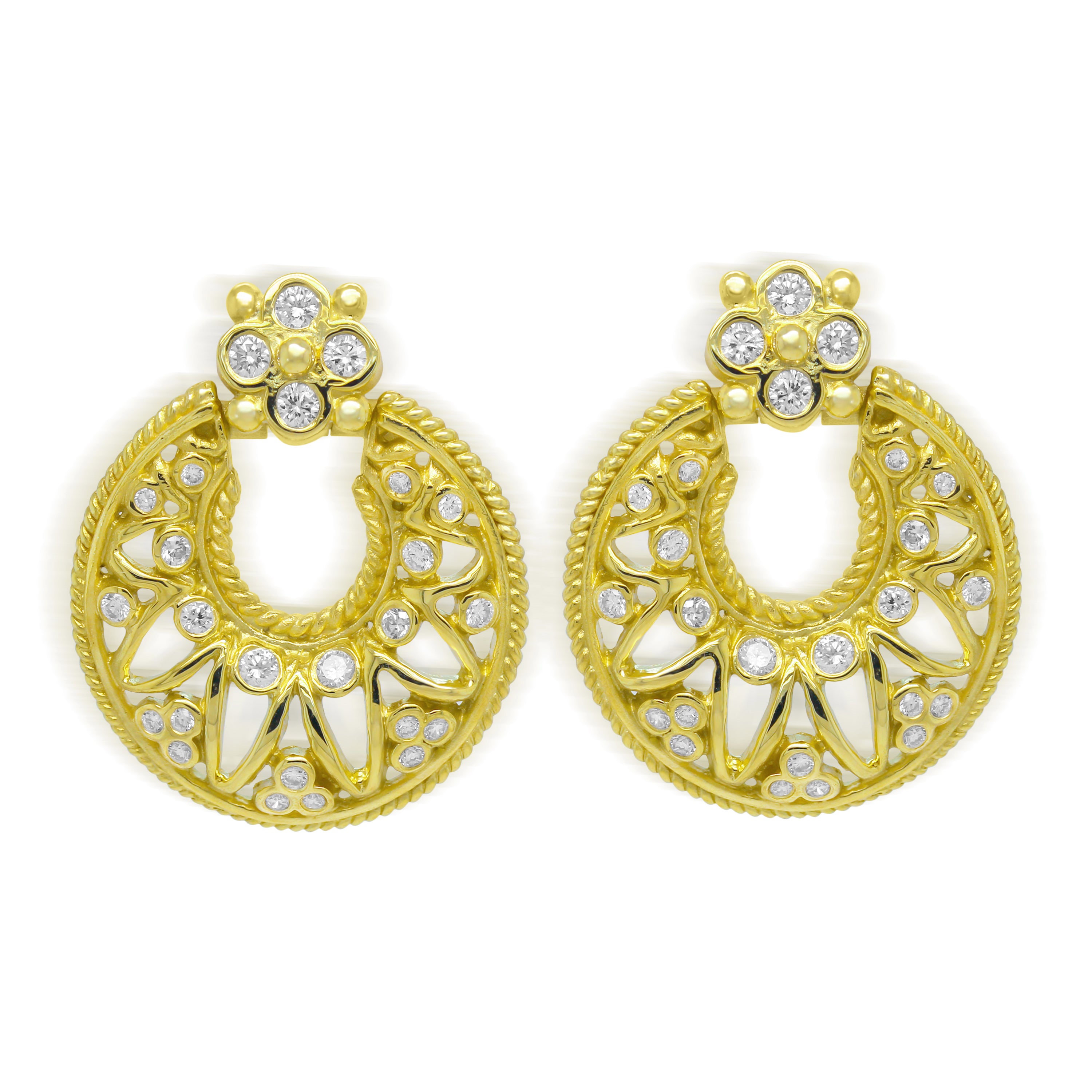 18K GOLD DIAMOND DOOR KNOCKER EARRINGS - Stambolian | House of Jewels