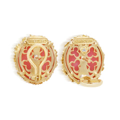 MAYFLOWER 18K GOLD PINK OPAL DIAMONDS FLORAL BUTTON EARRINGS - Stambolian | House of Jewels