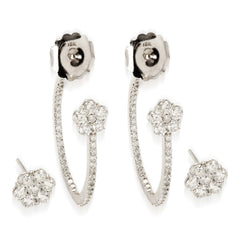 HAPPINESS 18K WHITE GOLD DIAMOND TWO PIECE HOOP EARRINGS