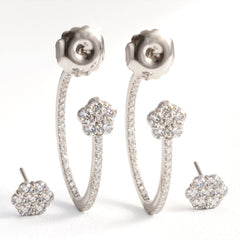 Happiness White Gold Diamond Two Piece Hoops
