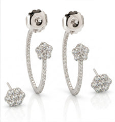 Happiness White Gold Diamond Two Piece Hoops