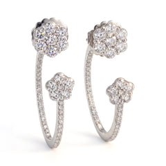 Happiness White Gold Diamond Two Piece Hoops