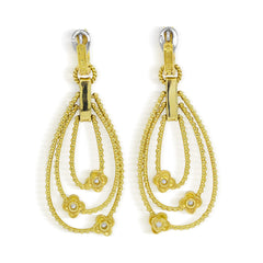 MAYFLOWER 18K GOLD DIAMOND FLORAL DROP DANGLE EARRINGS - Stambolian | House of Jewels