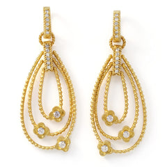 Mayflower Diamond Floral Teardrop Dangle Earrings