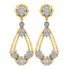 HAPPINESS 18K TWO-TONE GOLD DIAMOND DROP EARRINGS