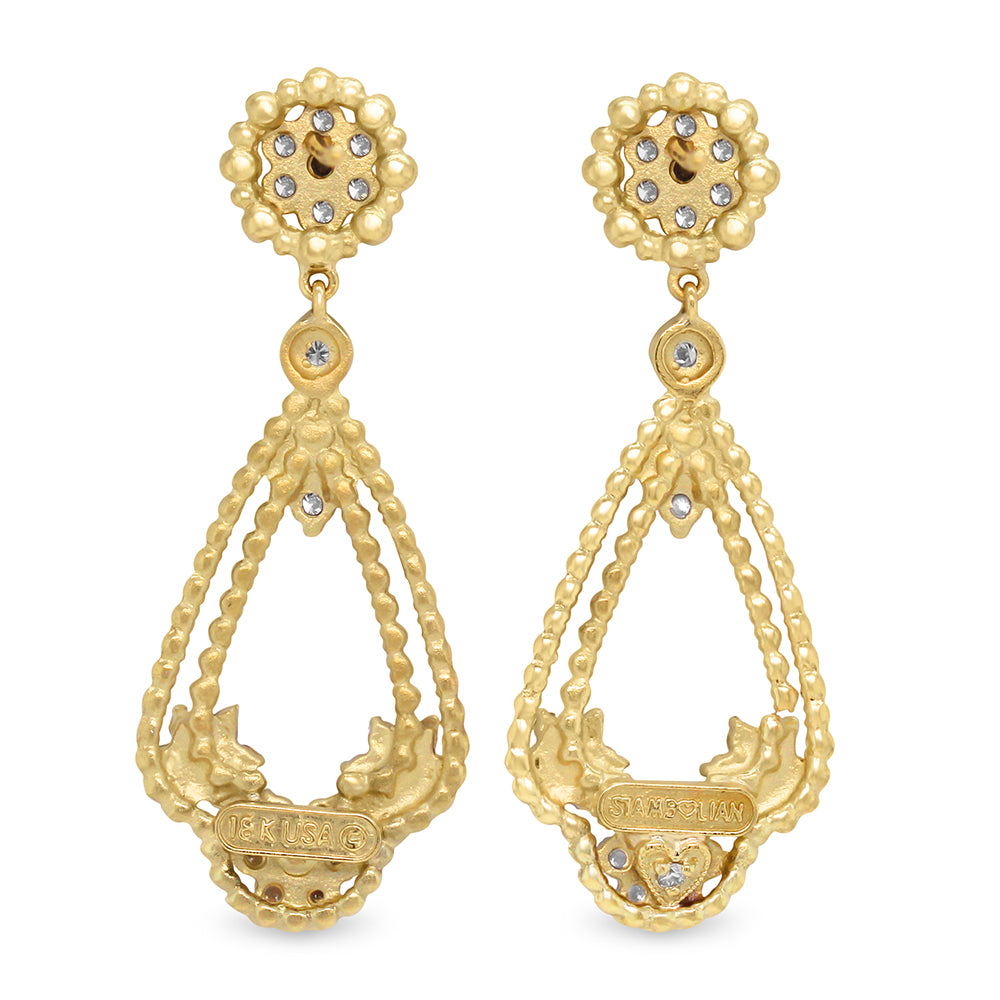 HAPPINESS 18K TWO-TONE GOLD DIAMOND DROP EARRINGS - Stambolian | House of Jewels