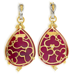 18K GOLD ROSE CUT RUBY AND DIAMOND EARRINGS