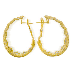 PASSION 18K GOLD DIAMOND INSIDE OUT HOOP EARRINGS