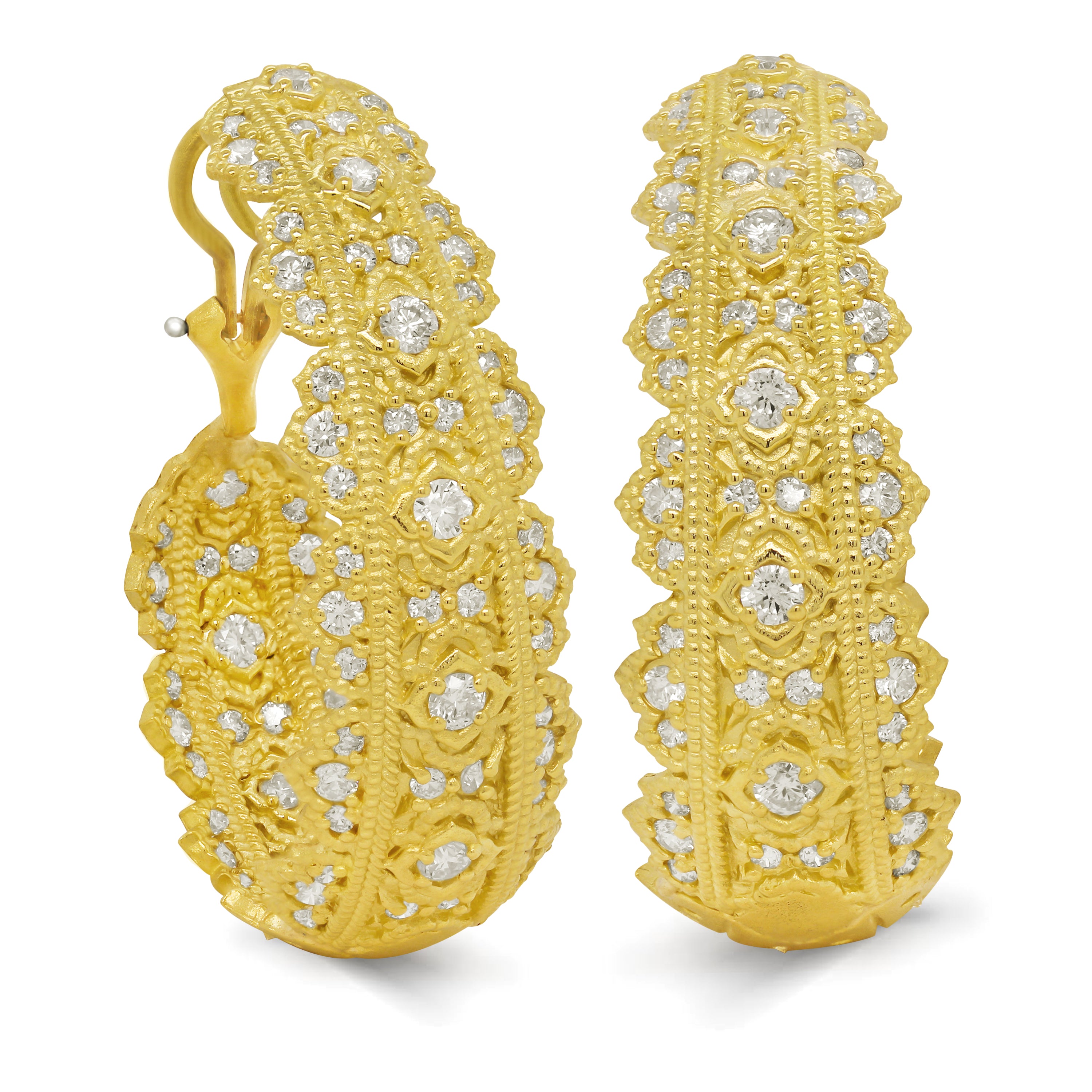 PASSION 18K GOLD DIAMOND INSIDE OUT HOOP EARRINGS - Stambolian | House of Jewels