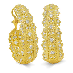 PASSION 18K GOLD DIAMOND INSIDE OUT HOOP EARRINGS - Stambolian | House of Jewels