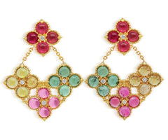 HAPPINESS MULTI-COLOR TOURMALINE DIAMOND EARRINGS