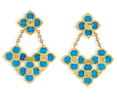 HAPPINESS SLEEPING BEAUTY TURQUOISE DIAMOND EARRINGS - Stambolian | House of Jewels