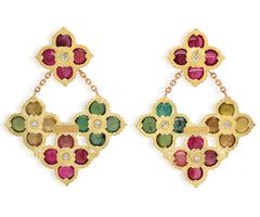 HAPPINESS MULTI-COLOR TOURMALINE DIAMOND EARRINGS