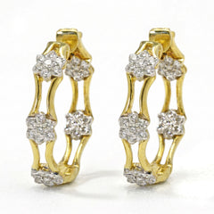 Happiness Inside Out Diamond Cluster Hoops