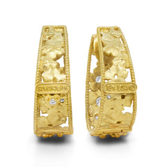 MAYFLOWER 18K GOLD DIAMOND INSIDE OUT HOOP EARRINGS