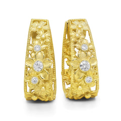 MAYFLOWER 18K GOLD DIAMOND INSIDE OUT HOOP EARRINGS