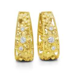 MAYFLOWER 18K GOLD DIAMOND INSIDE OUT HOOP EARRINGS - Stambolian | House of Jewels