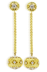 PASSION 18K GOLD AND DIAMOND LARGE DROP EARRINGS