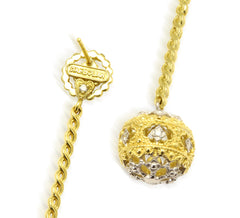 PASSION 18K GOLD AND DIAMOND LARGE DROP EARRINGS
