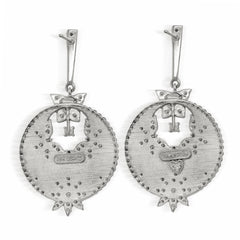 COLORS OF LIFE COBALT BLUE ENAMEL DIAMOND EARRINGS