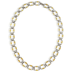 ENCHANTED GARDEN 18K TWO-TONE GOLD DIAMOND LINK NECKLACE