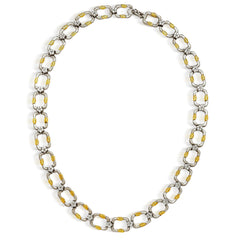ENCHANTED GARDEN 18K TWO-TONE GOLD DIAMOND LINK NECKLACE - Stambolian | House of Jewels