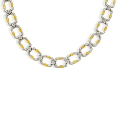 ENCHANTED GARDEN 18K TWO-TONE GOLD DIAMOND LINK NECKLACE - Stambolian | House of Jewels