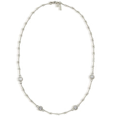 Stambolian 18K White Gold Double-Sided Diamond Bezel Station Necklace