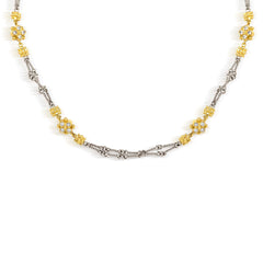Stambolian 18K Two-Tone Gold Double-Sided Diamond Cluster Chain Necklace