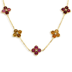 HAPPINESS CABOCHON MULTI-COLOR TOURMALINES DIAMOND NECKLACE