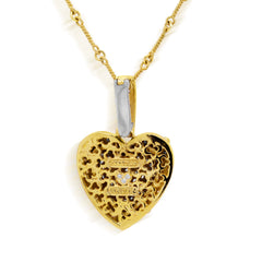 18K TWO-TONE GOLD DIAMONDS LARGE HEART ENHANCER PENDANT