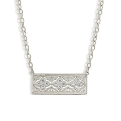 PASSION 18K WHITE GOLD AND DIAMONDS BAR PENDANT NECKLACE - Stambolian | House of Jewels