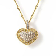 18K Gold Diamond Heart Enhancer Pendant
