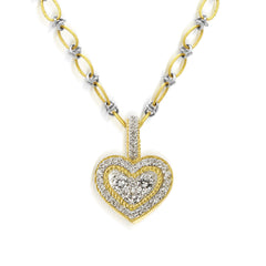 18K YELLOW GOLD DIAMOND HEART ENHANCER PENDANT