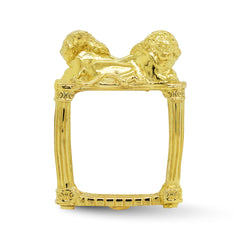 TWO KINGS 18K GOLD DIAMONDS LION RING