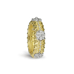 18K TWO-TONE YELLOW PINK GOLD DIAMOND BAND RING