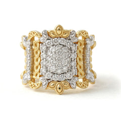 Smile Wide Two Tone Diamond Filigree Ring
