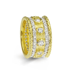 DESIRE 18K GOLD AND DIAMOND CIGAR BAND RING
