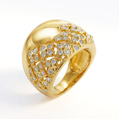 Secret Garden Diamond Flower Dome Ring