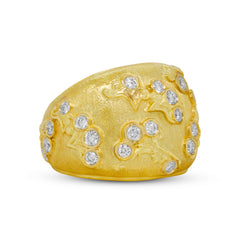 18K GOLD AND DIAMOND DOME RING