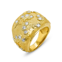 18K GOLD AND DIAMOND DOME RING