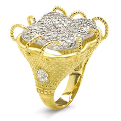 KARIZMA 18K GOLD DIAMOND HAND TWISTED RING