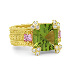HAPPINESS PERIDOT PINK SAPPHIRE DIAMONDS RING