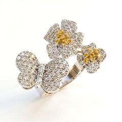 Enchanted Garden Butterfly and Flowers Ring